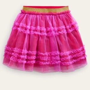 Girls Mini Boden Hot Pink Tulle Skirt, Size 9-10